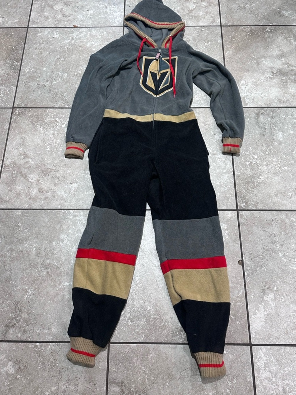 Hockey Sockey Vegas Golden Knights fleece Onesie Jumper NHL Licensed Sz XS